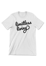 men's short sleeve white tshirt streetwear brand limitless living debut collection tee